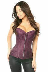 Daisy Corsets Top Drawer Plum Brocade Steel Boned Corset - Daisy Corsets - Flyclothing LLC