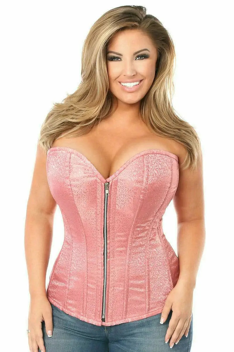 Daisy Corsets Top Drawer Dusty Rose Brocade Steel Boned Corset - Daisy Corsets - Flyclothing LLC