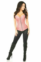 Daisy Corsets Top Drawer Dusty Rose Brocade Steel Boned Corset - Daisy Corsets - Flyclothing LLC