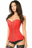 Daisy Corsets Top Drawer Red Brocade Steel Boned Corset - Daisy Corsets