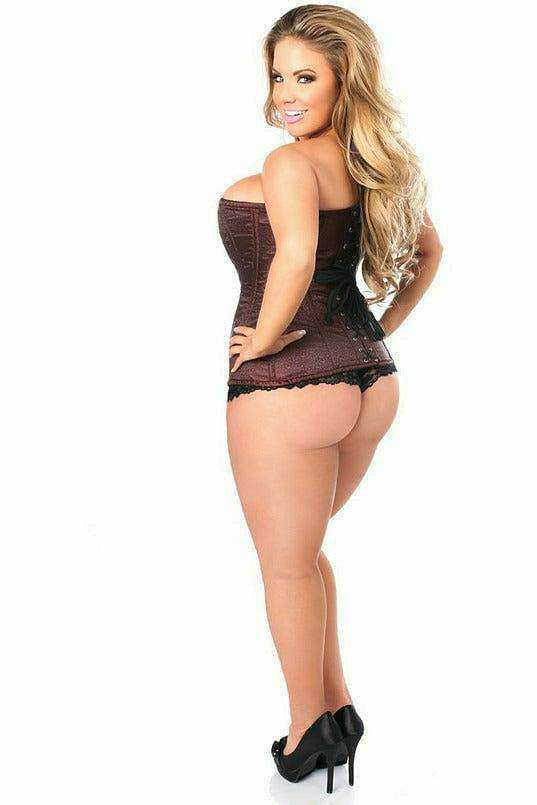 Daisy Corsets Top Drawer Brown Brocade Steel Boned Corset - Daisy Corsets - Flyclothing LLC