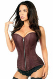 Daisy Corsets Top Drawer Brown Brocade Steel Boned Corset - Daisy Corsets