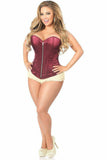 Daisy Corsets Top Drawer Bordeaux Satin Steel Boned Corset - Daisy Corsets - Flyclothing LLC