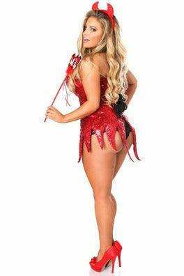 Daisy Corsets Top Drawer Red Sequin Devil Corset Dress Costume - Daisy Corsets - Flyclothing LLC