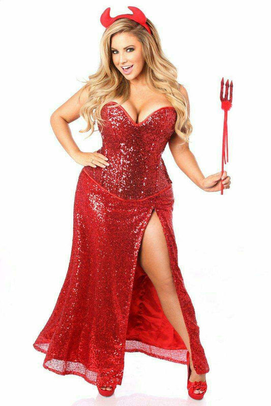 Daisy Corsets Top Drawer Premium Sequin Devil Costume - Daisy Corsets - Flyclothing LLC