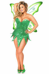 Daisy Corsets Top Drawer Green Sequin Fairy Corset Dress Costume - Daisy Corsets