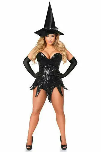 Daisy Corsets Top Drawer Sequin Witch Corset Dress Costume - Daisy Corsets - Flyclothing LLC