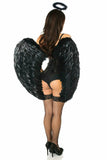 Daisy Corsets Top Drawer 4 PC Sequin Black Angel Corset Costume - Daisy Corsets