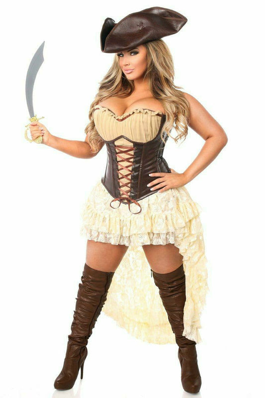 Daisy Corsets Top Drawer 4 PC Pirate Captain Costume