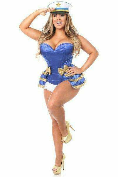 Daisy Corsets Top Drawer 4 PC Pin-Up Sailor Sequin Corset Costume - Daisy Corsets - Flyclothing LLC
