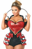 Daisy Corsets Top Drawer 6 PC Royal Red Queen Corset Costume - Daisy Corsets