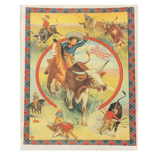 Calf Roping Rodeo Cowgirl Western Tea Towel - Rockmount Clothing