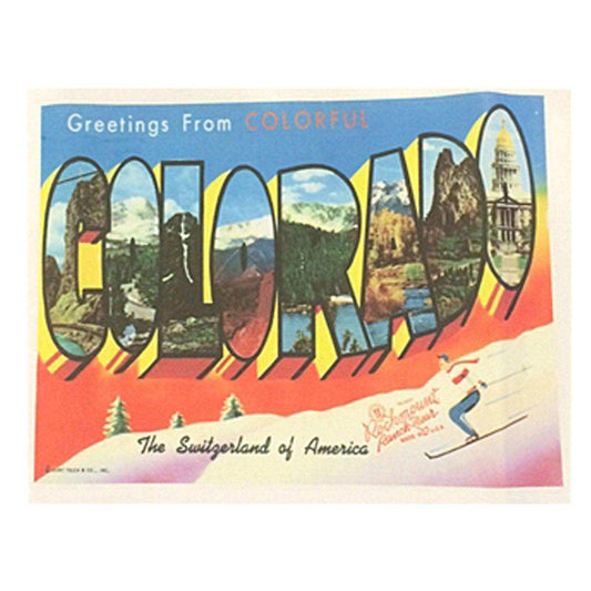 Greetings from Colorful Colorado Western Tea Towel - Rockmount Clothing - Flyclothing LLC