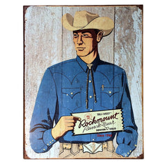 Rockmount Cowboy Tin Metal Western Sign - Rockmount Clothing