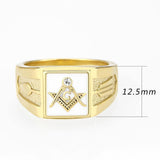 Alamode IP Gold(Ion Plating) Stainless Steel Ring with Top Grade Crystal in Clear - Alamode