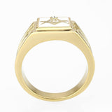 Alamode IP Gold(Ion Plating) Stainless Steel Ring with Top Grade Crystal in Clear - Alamode