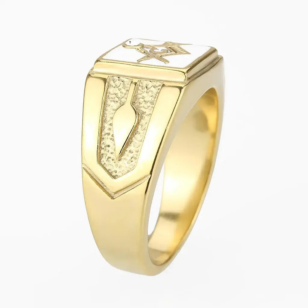 Alamode IP Gold(Ion Plating) Stainless Steel Ring with Top Grade Crystal in Clear - Alamode - Flyclothing LLC