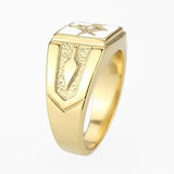 Alamode IP Gold(Ion Plating) Stainless Steel Ring with Top Grade Crystal in Clear - Alamode - Flyclothing LLC