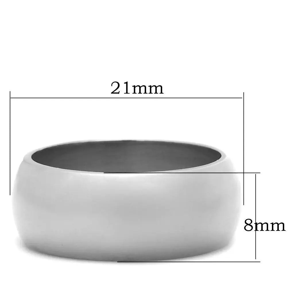 Alamode High Polished Stainless Steel Wide Band Ring - Alamode - Flyclothing LLC