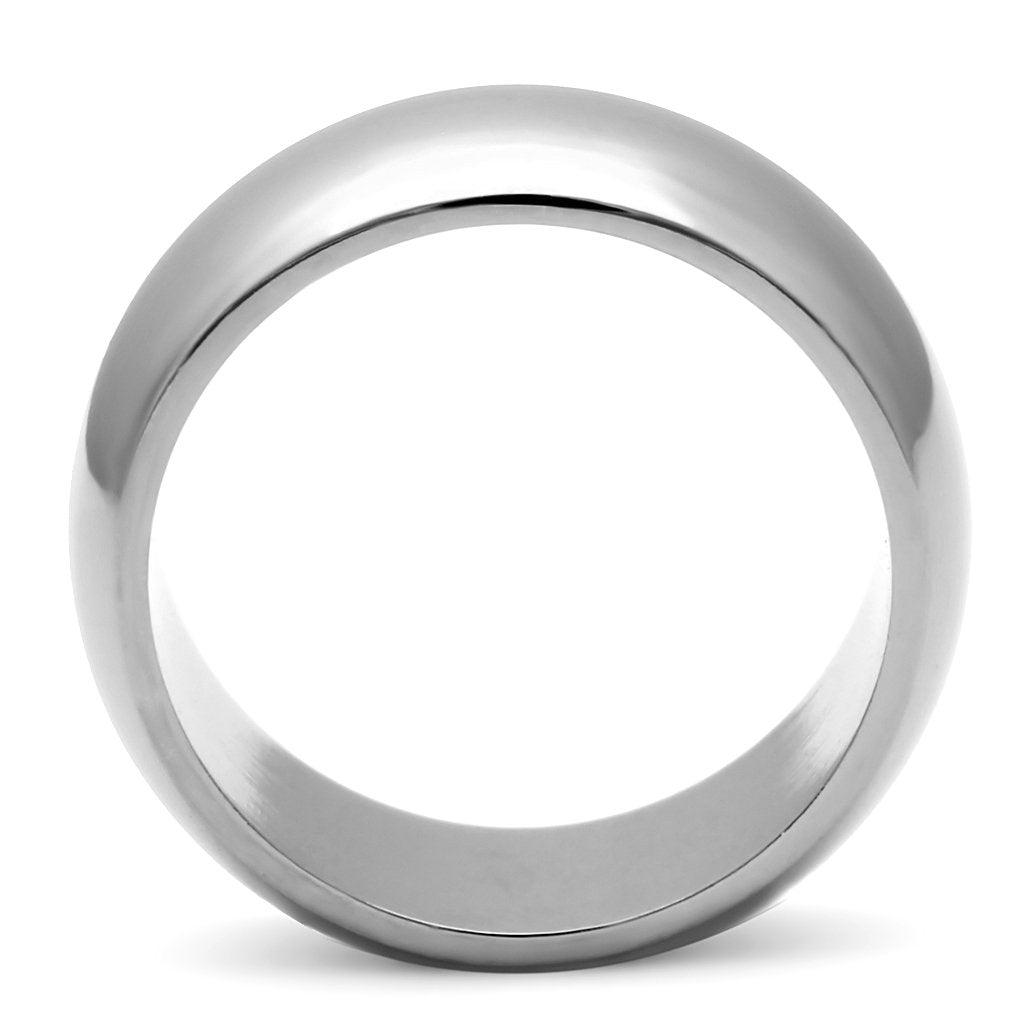 Alamode High Polished Stainless Steel Wide Band Ring - Flyclothing LLC