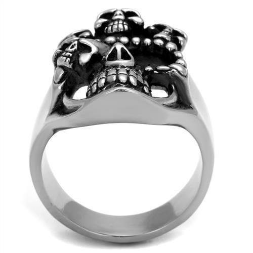 Alamode High polished (no plating) Stainless Steel Ring with Epoxy in Jet - Alamode