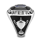 High polished (no plating) Stainless Steel Ring with Synthetic Spinel in Montana - Alamode - Flyclothing LLC