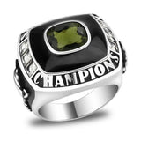 High polished (no plating) Stainless Steel Ring with Synthetic Spinel in Montana - Alamode - Flyclothing LLC