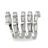 Alamode High polished Stainless Steel Ring with AAA Grade CZ in Clear Ring - Alamode