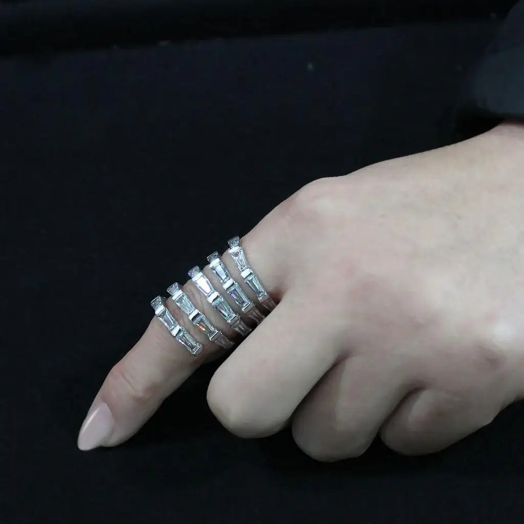 Alamode High polished Stainless Steel Ring with AAA Grade CZ in Clear Ring - Alamode - Flyclothing LLC