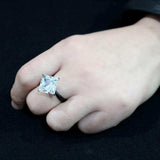 Alamode IP Black Stainless Steel Ring with AAA Grade CZ in Clear Ring - Alamode - Flyclothing LLC