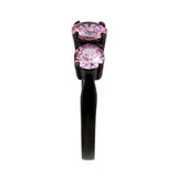 Alamode IP Black Stainless Steel Ring with AAA Grade CZ in Rose - Alamode - Flyclothing LLC