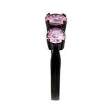 Alamode IP Black Stainless Steel Ring with AAA Grade CZ in Rose - Alamode