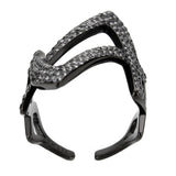 Alamode IP Black Stainless Steel Ring with AAA Grade CZ in Clear Ring - Alamode