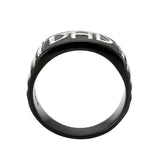 Alamode Two Tone IP Black (Ion Plating) Stainless Steel Ring with Top Grade Crystal in Clear - Alamode - Flyclothing LLC