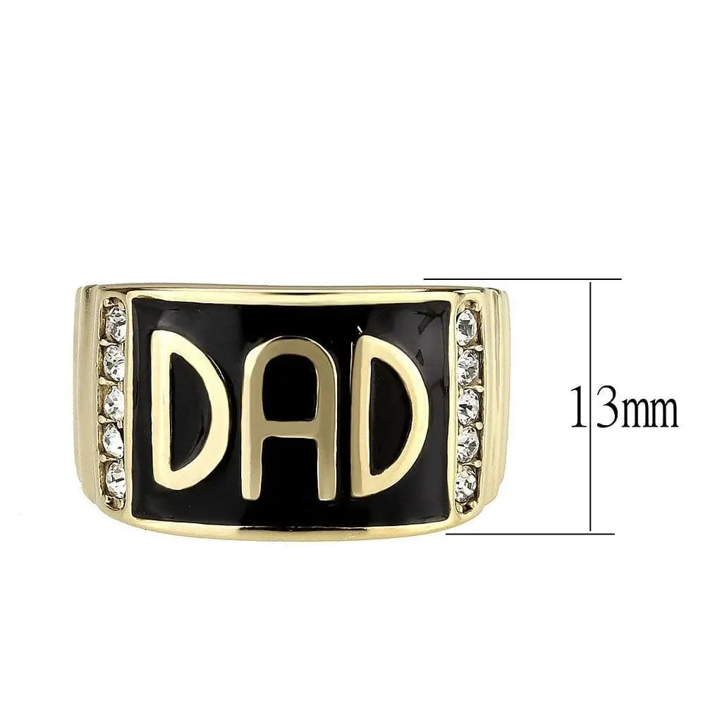 Alamode IP Gold(Ion Plating) Stainless Steel Ring with Top Grade Crystal in Clear - Alamode - Flyclothing LLC