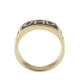 Alamode IP Gold(Ion Plating) Stainless Steel Ring with Top Grade Crystal in Clear - Alamode