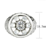 Alamode High polished (no plating) Stainless Steel Ring with AAA Grade CZ in Clear - Alamode