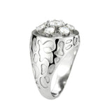 Alamode High polished (no plating) Stainless Steel Ring with AAA Grade CZ in Clear - Alamode