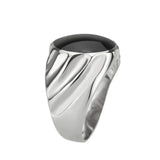 Alamode High polished (no plating) Stainless Steel Ring with Epoxy in Jet - Alamode - Flyclothing LLC