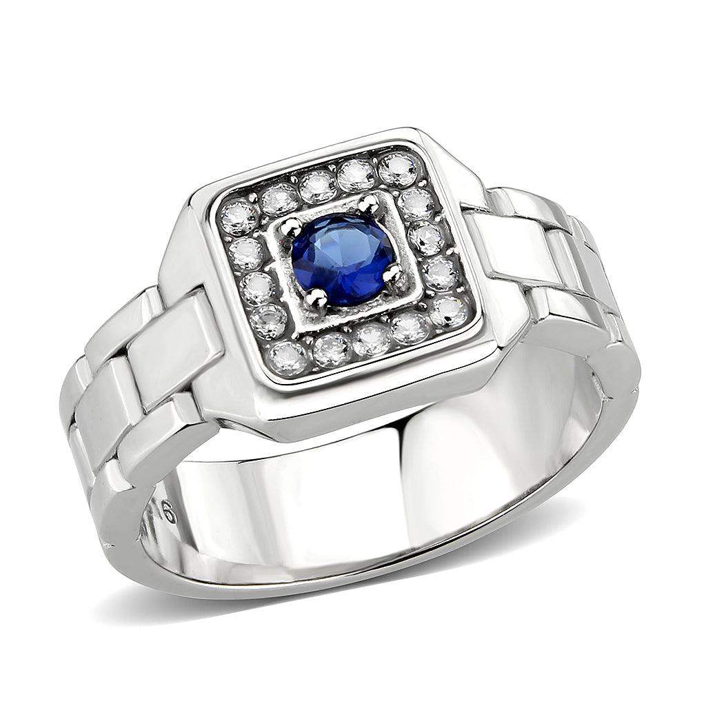 Alamode High polished (no plating) Stainless Steel Ring with Synthetic in Montana - Alamode - Flyclothing LLC