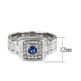 Alamode High polished (no plating) Stainless Steel Ring with Synthetic in Montana - Alamode - Flyclothing LLC
