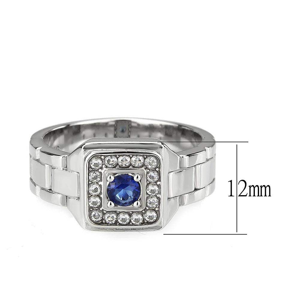 Alamode High polished (no plating) Stainless Steel Ring with Synthetic in Montana - Alamode - Flyclothing LLC