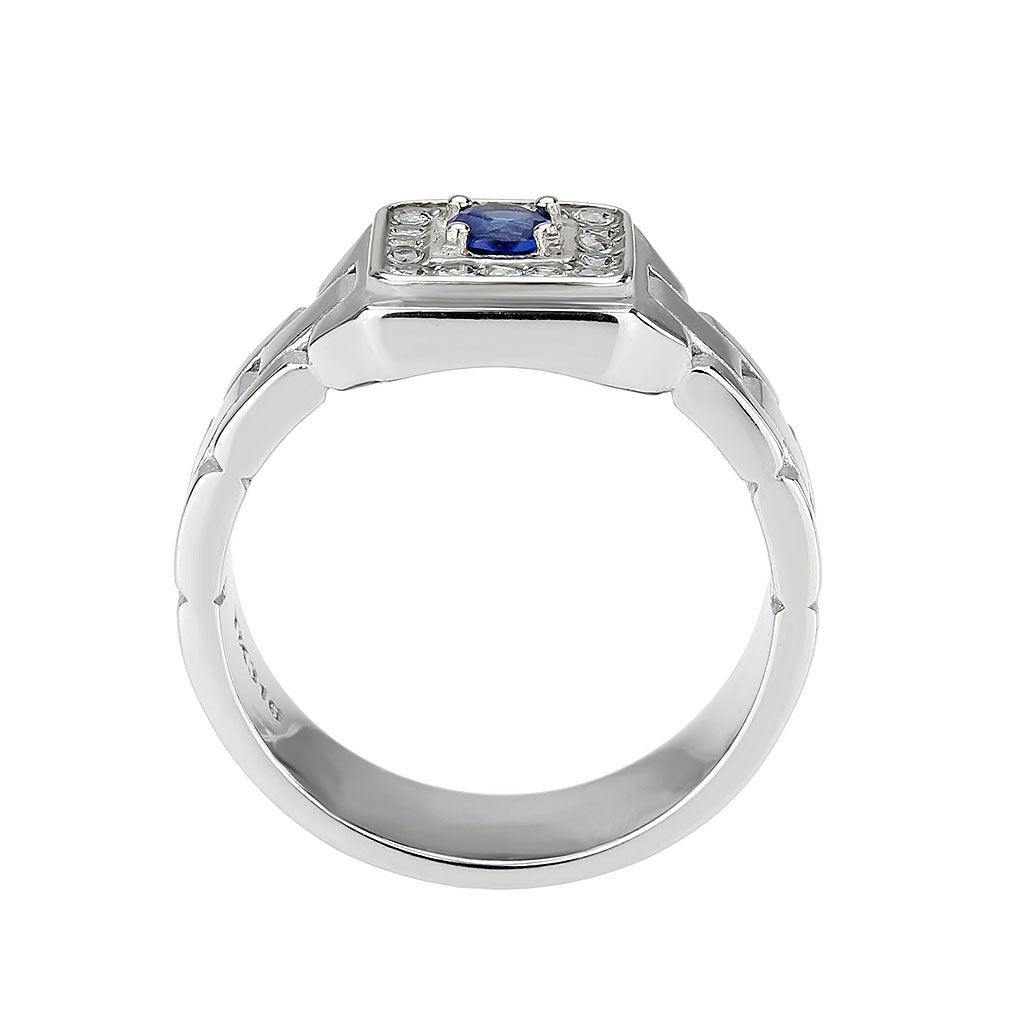 Alamode High polished (no plating) Stainless Steel Ring with Synthetic in Montana - Alamode