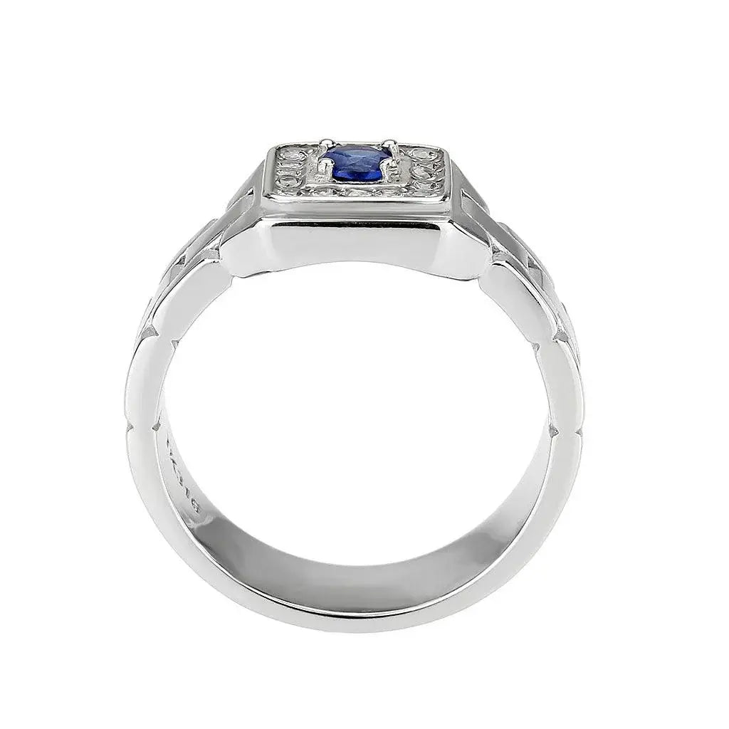 Alamode High polished (no plating) Stainless Steel Ring with Synthetic in Montana - Alamode - Flyclothing LLC