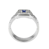 Alamode High polished (no plating) Stainless Steel Ring with Synthetic in Montana - Alamode