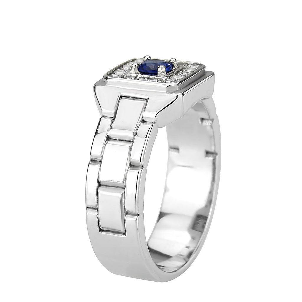 Alamode High polished (no plating) Stainless Steel Ring with Synthetic in Montana - Alamode