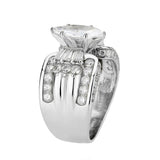 Alamode High polished (no plating) Stainless Steel Ring with AAA Grade CZ in Clear - Alamode
