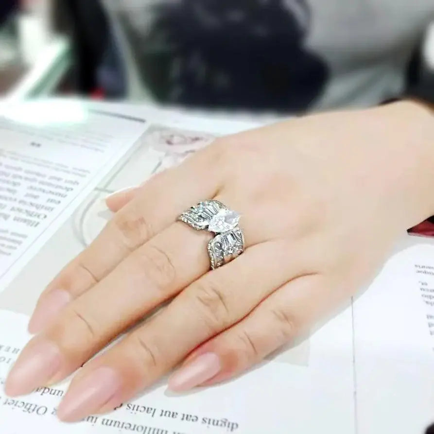 Alamode High polished (no plating) Stainless Steel Ring with AAA Grade CZ in Clear - Alamode - Flyclothing LLC