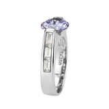 Alamode High polished (no plating) Stainless Steel Ring with AAA Grade CZ in LightAmethyst - Alamode