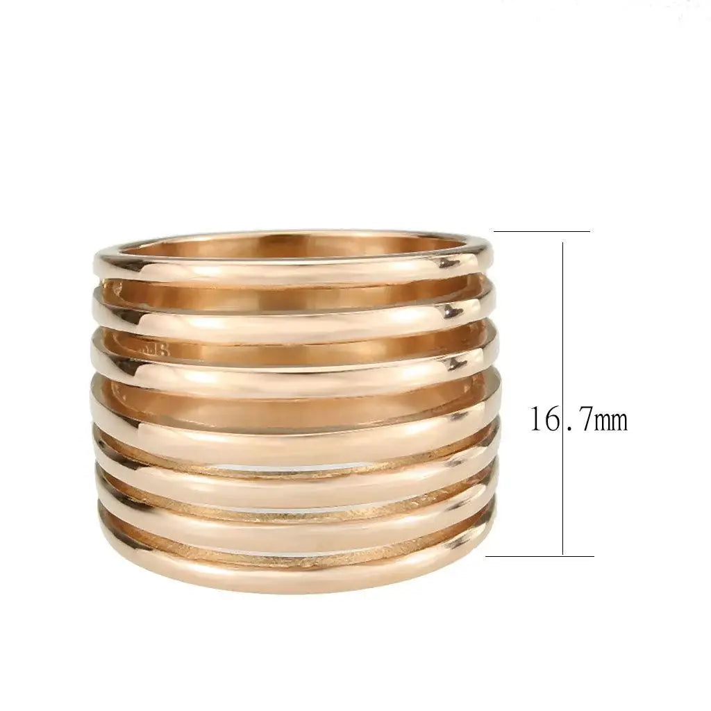 Alamode IP Rose Gold(Ion Plating) Stainless Steel Ring with NoStone in No Stone - Alamode - Flyclothing LLC